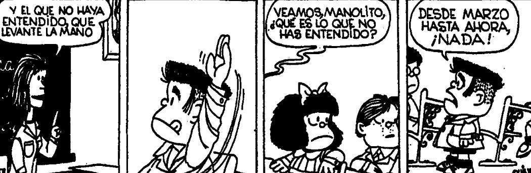 Mafalda viñeta en clase