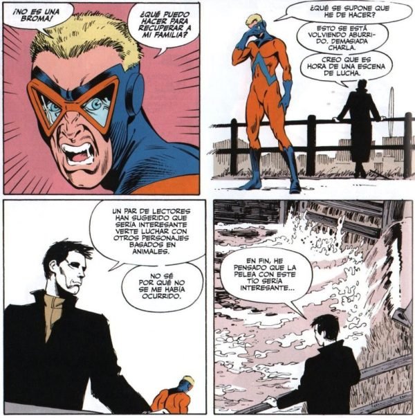 Animal Man Viñeta con Grant Morrison en el número #26