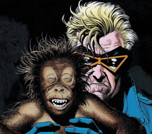 El personaje con un mono