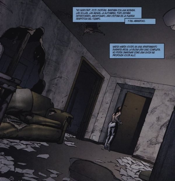 Estilo artístico lugubre y colores apagados