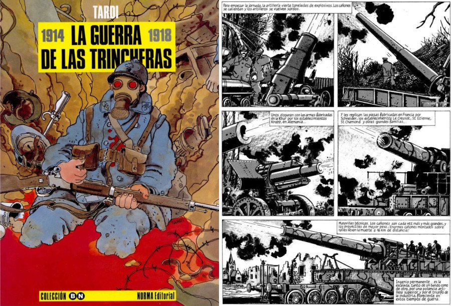 La Guerra de las Trincheras Portada y viñeta Cómics para descubrir el pasado. La Guerra de las Trincheras Portada y viñeta