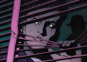 La escena del crimen detrás de la ventana