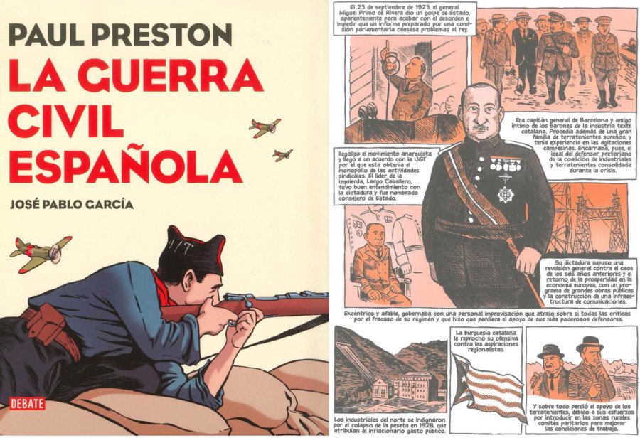 La guerra civil española Portada y viñeta Cómics para descubrir el pasado. La guerra civil española Portada y viñeta