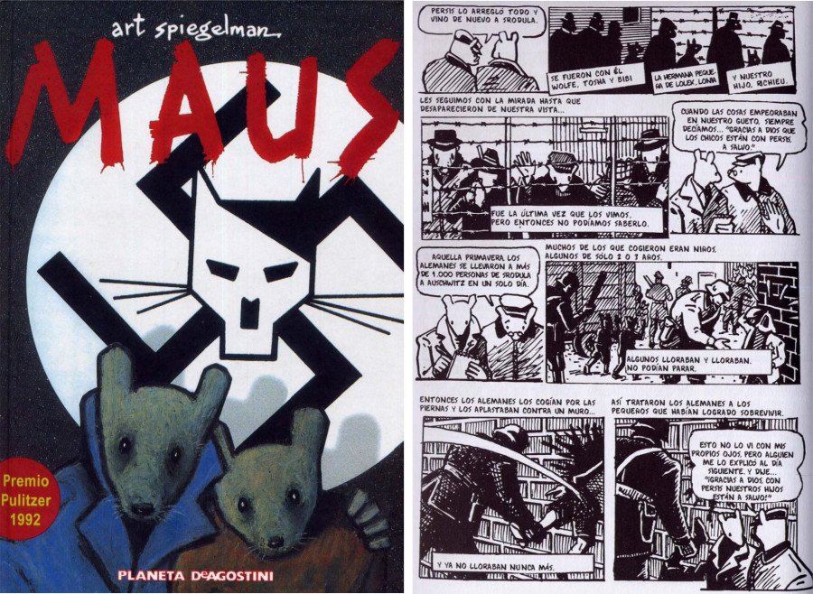 Maus Portada y viñeta Cómics para descubrir el pasado. Maus Portada y viñeta
