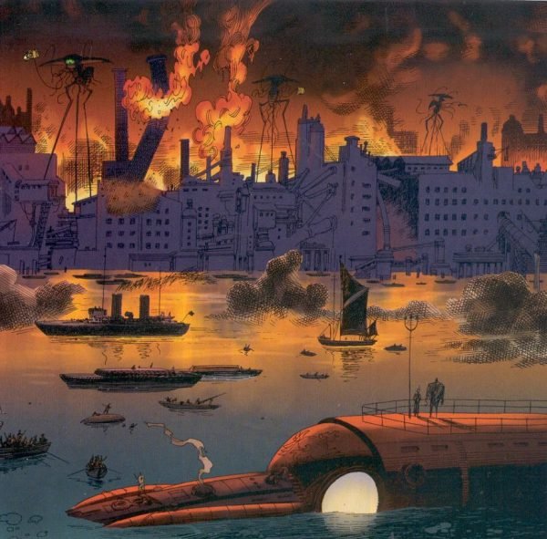 Nautilus y la ciudad ardiedo en La Liga de Los Hombres Extraordinarios