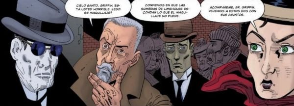 Personajes de La Liga de los Hombres Extraordinarios hablando