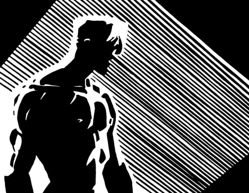 Estilo visual. Hombre a contraluz