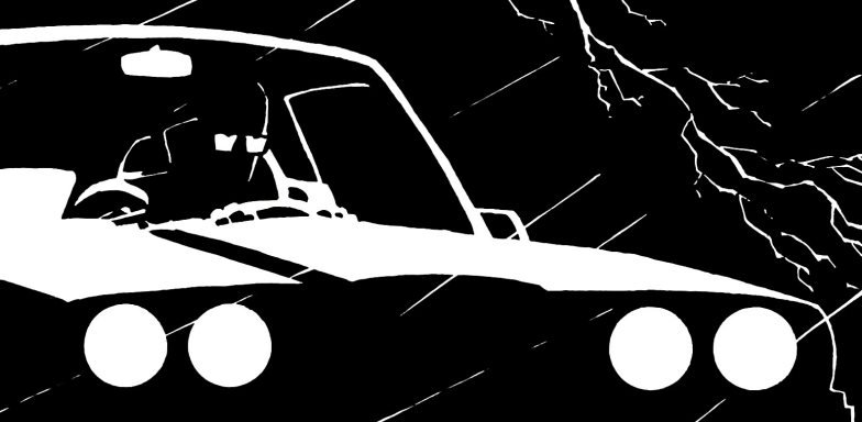 Vehículo en la noche