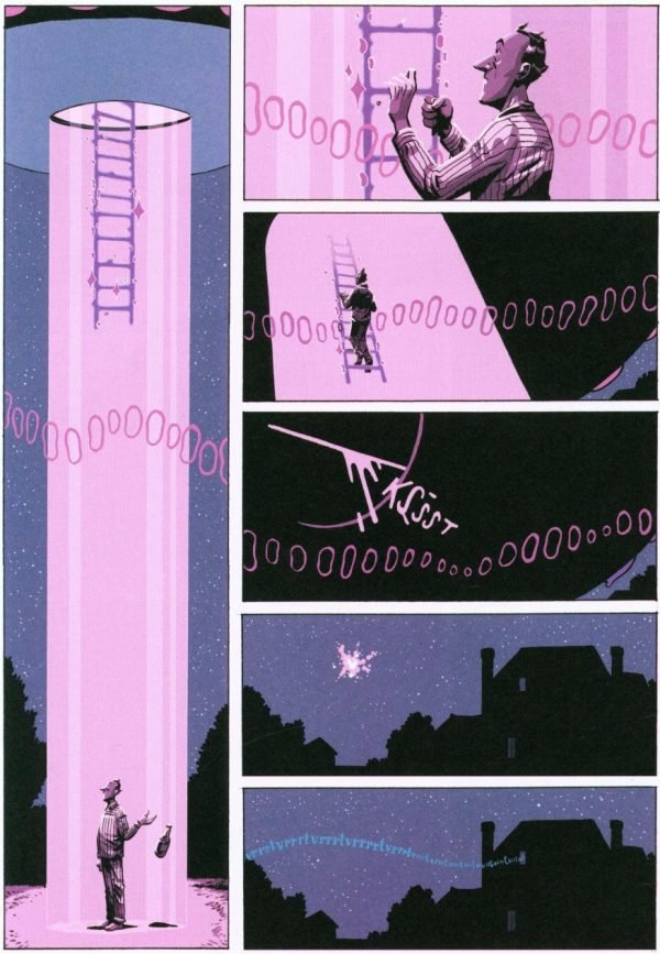 Billy Pilgrim subiendo al platillo volante de los tralfamadorianos Billy Pilgrim subiendo al platillo volante de los tralfamadorianos