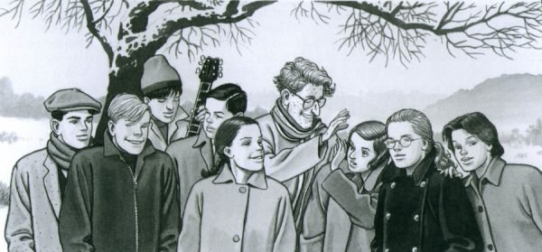 Grupo de amigos en la naturaleza Grupo de amigos en la naturaleza