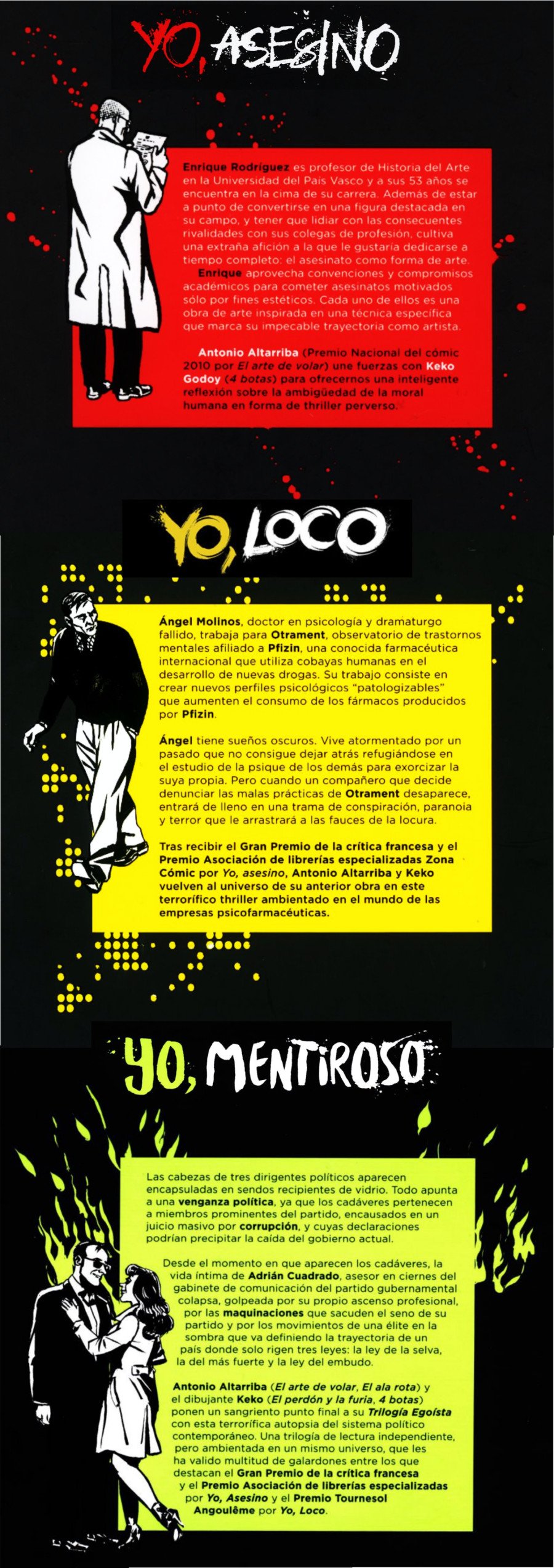 La trilogía egoísta Contraportadas