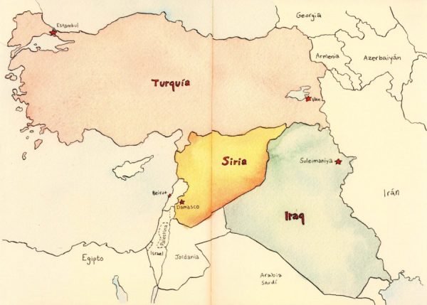 Mapa Turquía Siria e Iraq