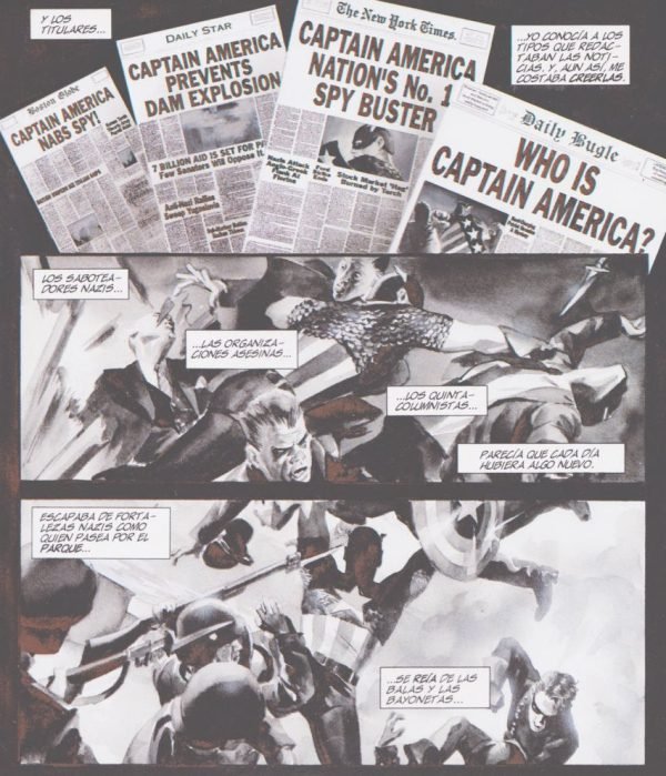 Marvels Titulares de periódicos hablando sobre El Capitán América Marvels Titulares de periódicos hablando sobre El Capitán América