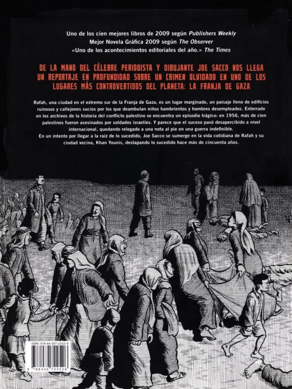 Notas al Pie de Gaza Contraportada con referencias a varios premios