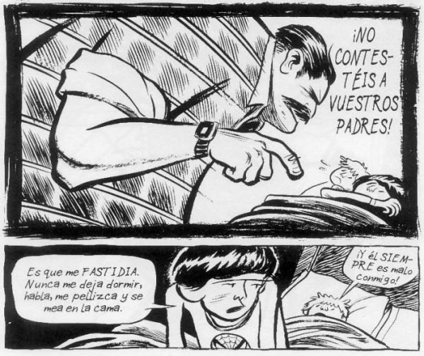 Padre regañando a los niños Padre regañando a los niños