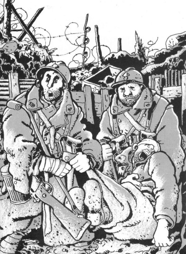 Soldados en el frente de batalla Viñeta del prólogo