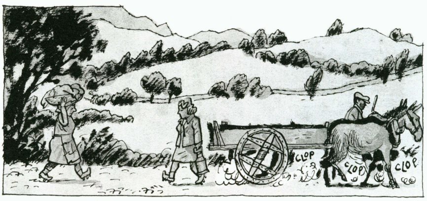 Típica escena de la vida en un pueblo de la época Típica escena de la vida en un pueblo de la época