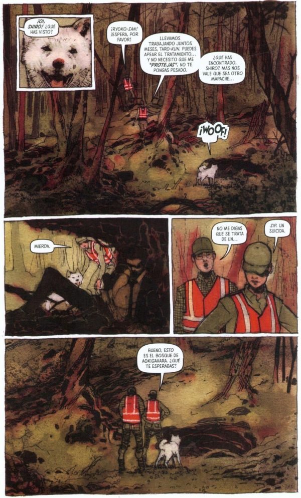 Busqueda en el bosque con un perro