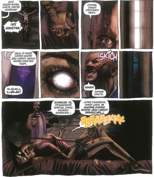 Exorcismo de chica atada a lacama