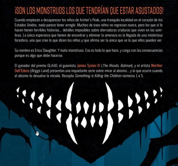 Hay algo matando niños Contraportada