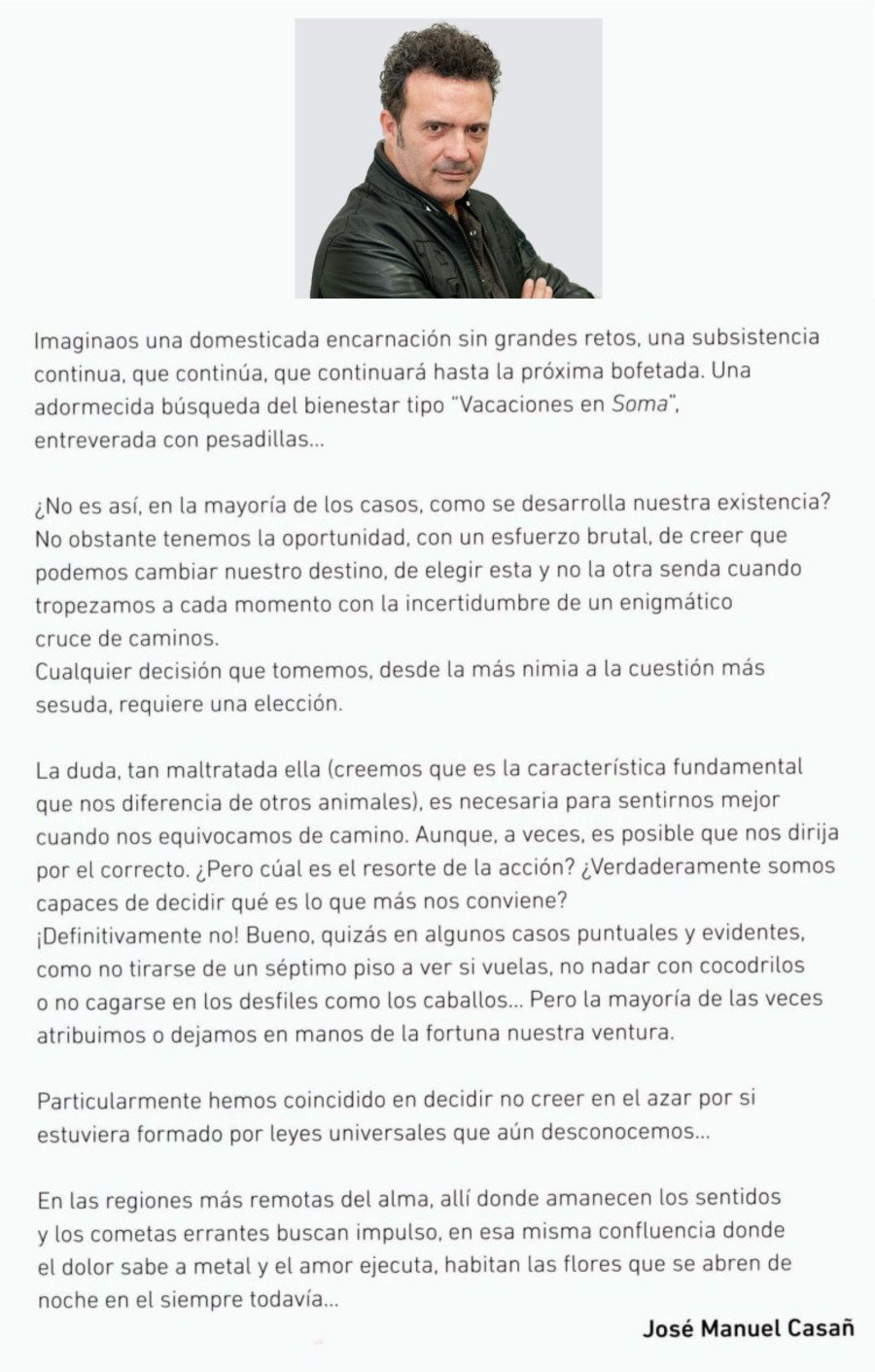 José Manuel Casañ Cita José Manuel Casañ. Cita en las páginas finales de "La Encrucijada"