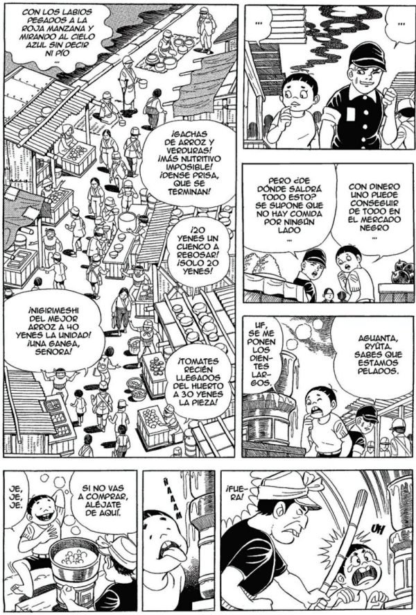 Pies descalzos. Una historia de Hiroshima Comida en el mercado negro