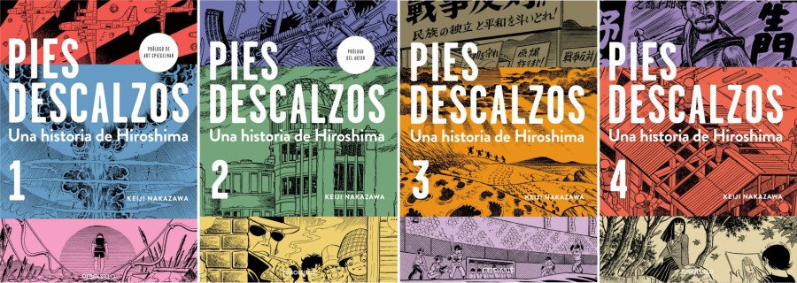 Pies descalzos. Una historia de Hiroshima Portadas