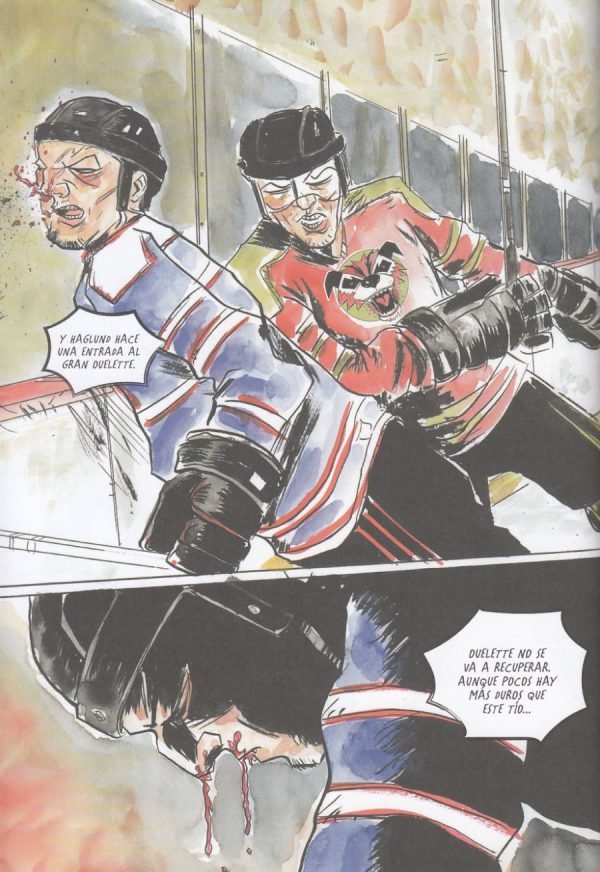 Un tipo duro Violencia jugando al hockey