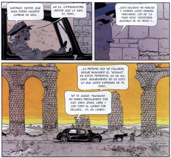 Burro tirando de un coche averiado