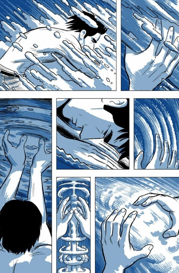 David esculpiendo con esmero