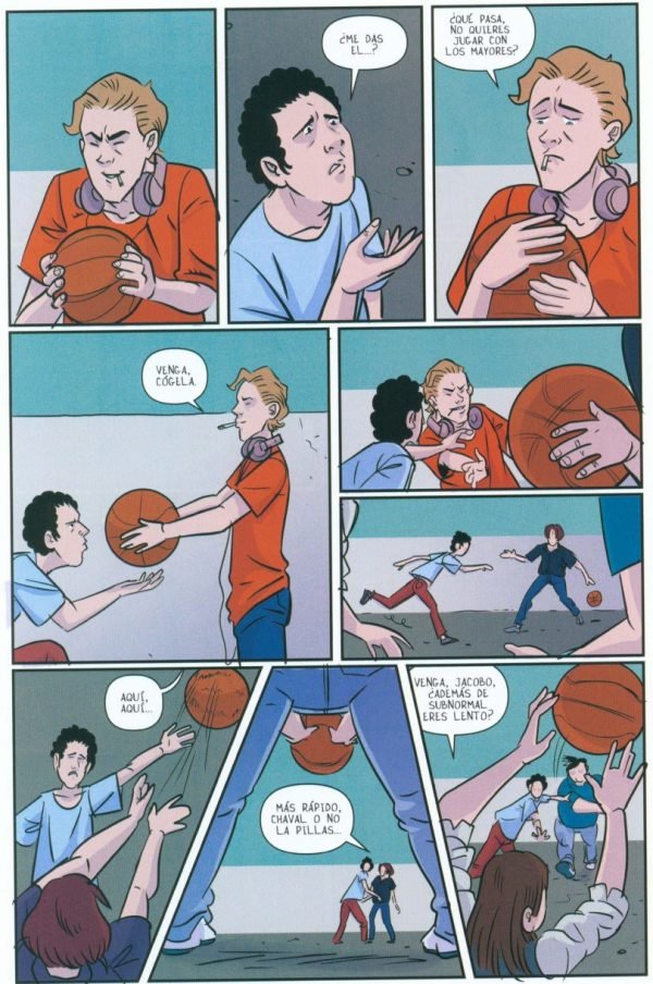 Jugando a baloncesto con los mayores