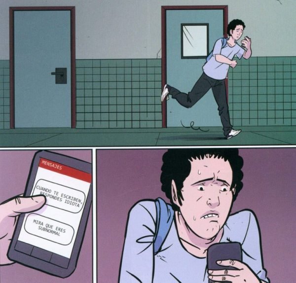 Subnormal. Una historia de acoso escolar Insultos en el móvil