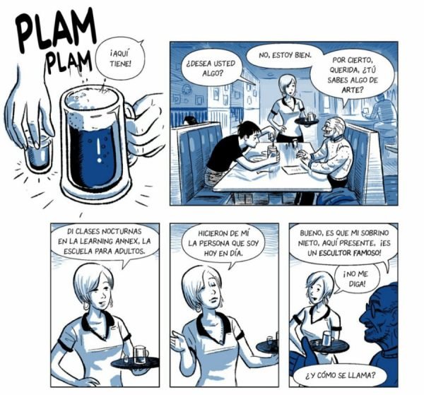 Tomando una copa en un bar