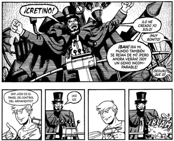 Zot luchando contra el villano