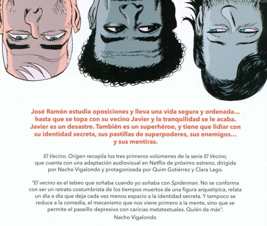 El vecino. Origen Recorte de la contraportada