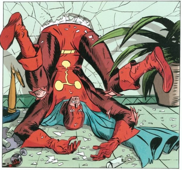 Héroe estampado contra la pared