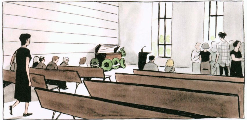 En la iglesia en el entierro