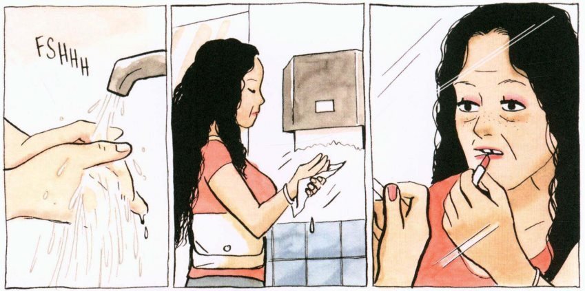 Pintándose los labios