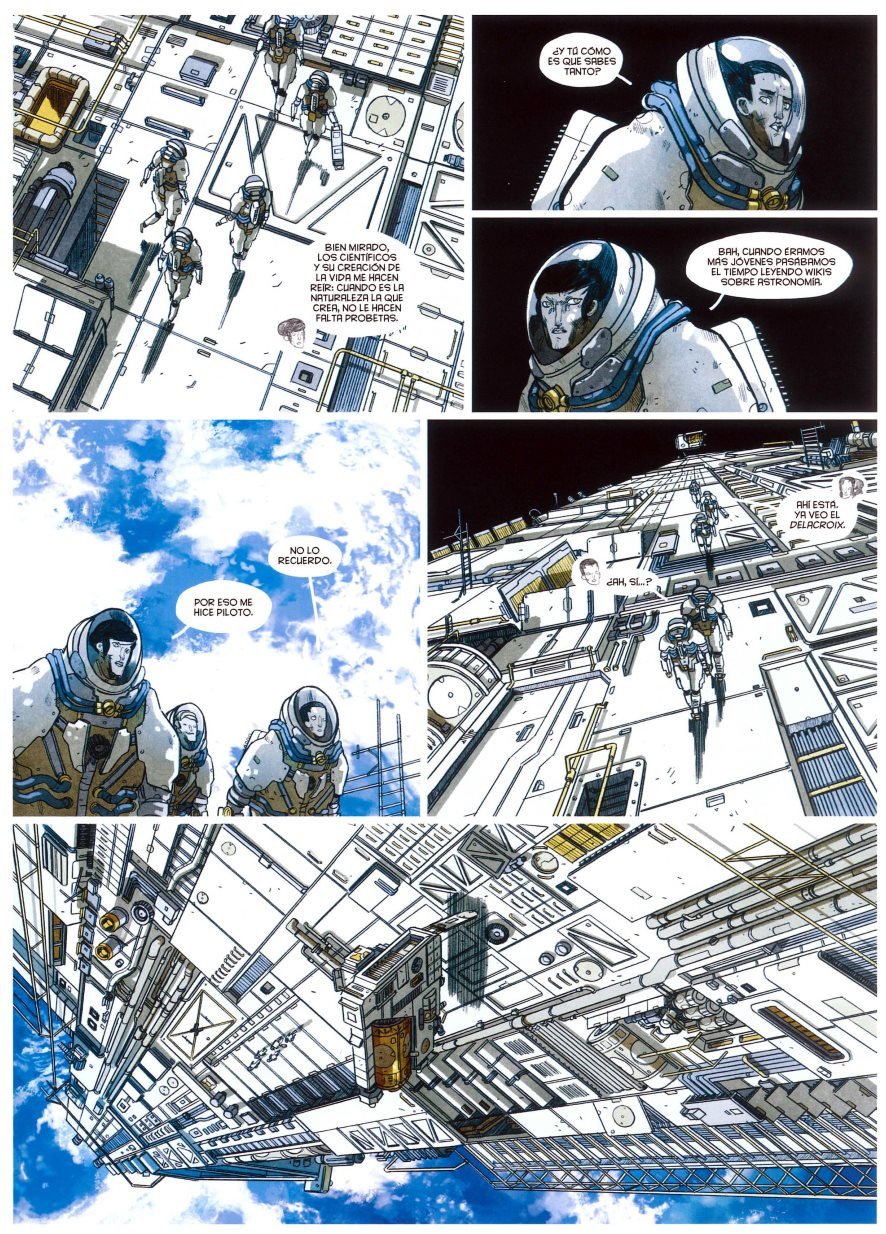 Caminando sobre la estación espacial