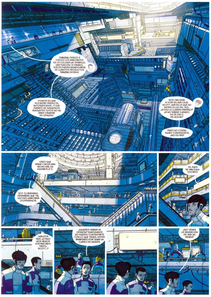 Dentro de la estación espacial