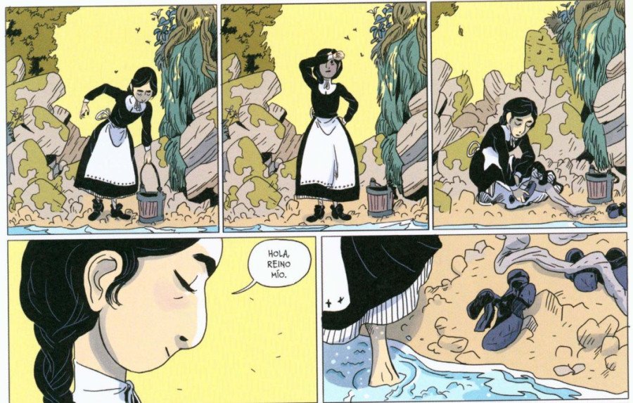 Lavándose en el río